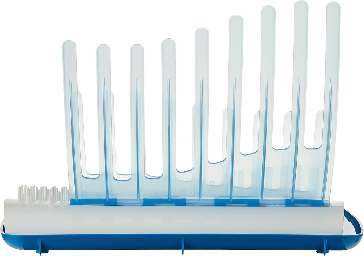 Folding Baby Bottle Drying Rack for Easy Storage, Dry Nipples, Pacifiers and Other Baby Essentials, BPA-free & Natural Flow Anti-Colic Options+ Narrow Glass Baby Bottle 8 oz/250 mL