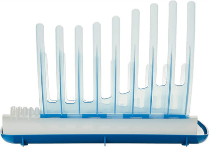 Folding Baby Bottle Drying Rack for Easy Storage, Dry Nipples, Pacifiers and Other Baby Essentials, BPA-free & Natural Flow Anti-Colic Options+ Narrow Glass Baby Bottle 8 oz/250 mL