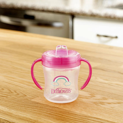 Anti-Colic Pink Baby Bottle Gift Set with 3 8oz & 3 4oz Bottles, Nipples, Cup, Teether, Brush & Microwave Steam Sterilizer for Bottles & Parts