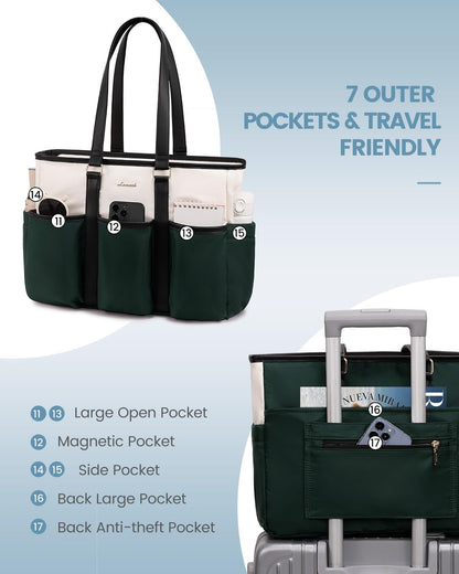 Work Tote Bag for Women, Teacher Tote Bag Nurse Bag, Utility Bag For Work/Travel/College/Daily, Large Purse Handbag With Multi Pockets