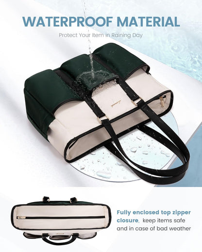 Work Tote Bag for Women, Teacher Tote Bag Nurse Bag, Utility Bag For Work/Travel/College/Daily, Large Purse Handbag With Multi Pockets