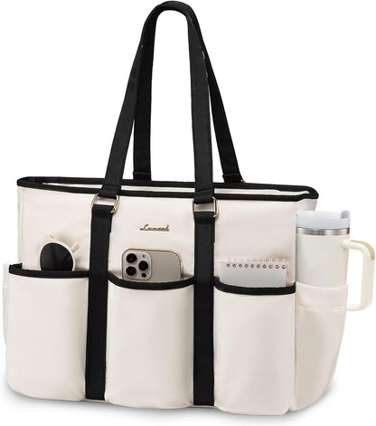 Work Tote Bag for Women, Teacher Tote Bag Nurse Bag, Utility Bag For Work/Travel/College/Daily, Large Purse Handbag With Multi Pockets