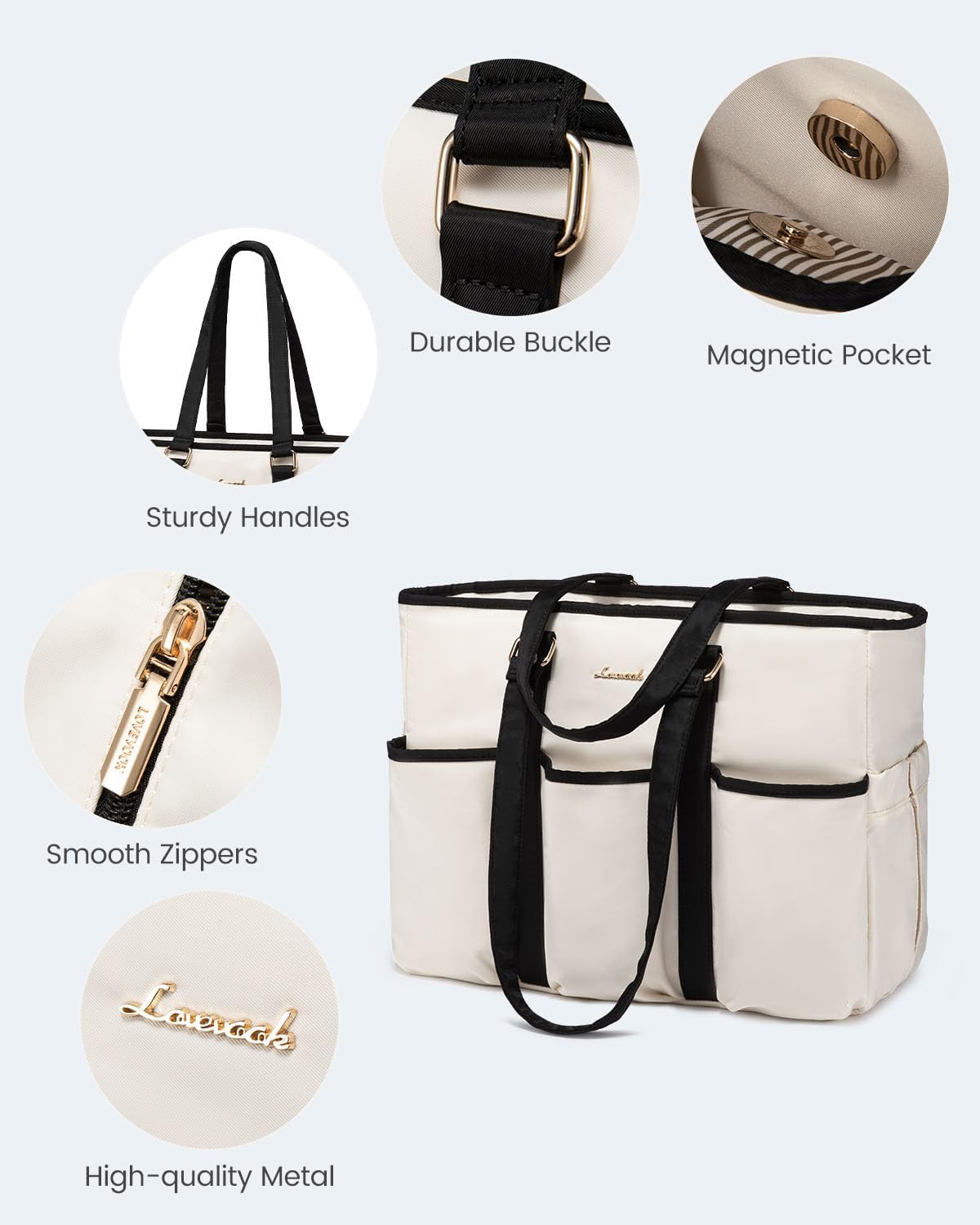 Work Tote Bag for Women, Teacher Tote Bag Nurse Bag, Utility Bag For Work/Travel/College/Daily, Large Purse Handbag With Multi Pockets