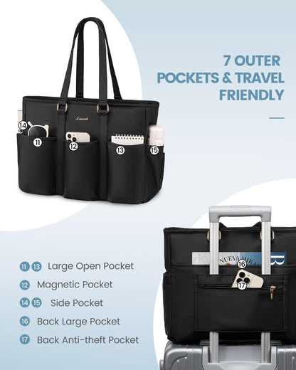 Work Tote Bag for Women, Teacher Tote Bag Nurse Bag, Utility Bag For Work/Travel/College/Daily, Large Purse Handbag With Multi Pockets