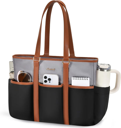 Work Tote Bag for Women, Teacher Tote Bag Nurse Bag, Utility Bag For Work/Travel/College/Daily, Large Purse Handbag With Multi Pockets