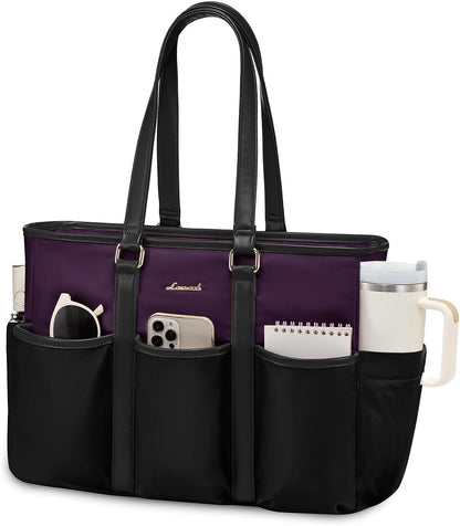 Work Tote Bag for Women, Teacher Tote Bag Nurse Bag, Utility Bag For Work/Travel/College/Daily, Large Purse Handbag With Multi Pockets