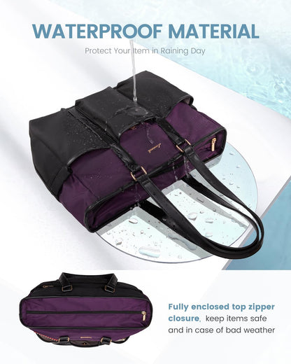 Work Tote Bag for Women, Teacher Tote Bag Nurse Bag, Utility Bag For Work/Travel/College/Daily, Large Purse Handbag With Multi Pockets