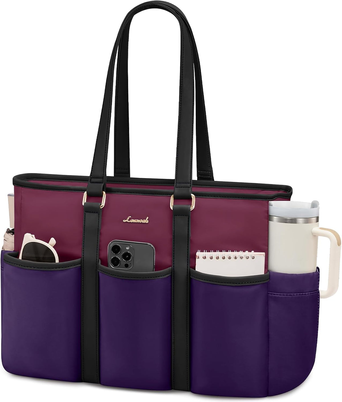Work Tote Bag for Women, Teacher Tote Bag Nurse Bag, Utility Bag For Work/Travel/College/Daily, Large Purse Handbag With Multi Pockets