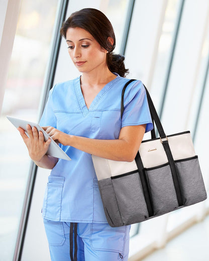 Work Tote Bag for Women, Teacher Tote Bag Nurse Bag, Utility Bag For Work/Travel/College/Daily, Large Purse Handbag With Multi Pockets