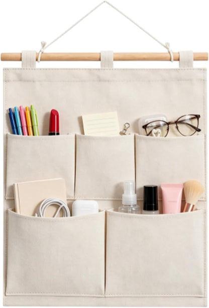 Over the Door Magazine Pockets, Closet Hanging Organizer Bag,5 Pockets