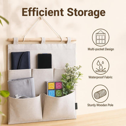 Over the Door Magazine Pockets, Closet Hanging Organizer Bag,5 Pockets
