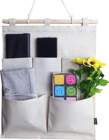 Over the Door Magazine Pockets, Closet Hanging Organizer Bag,5 Pockets
