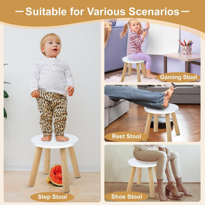 2 Pack Wooden Step Stool for Kids,Children's Stool,Small Wood Stool