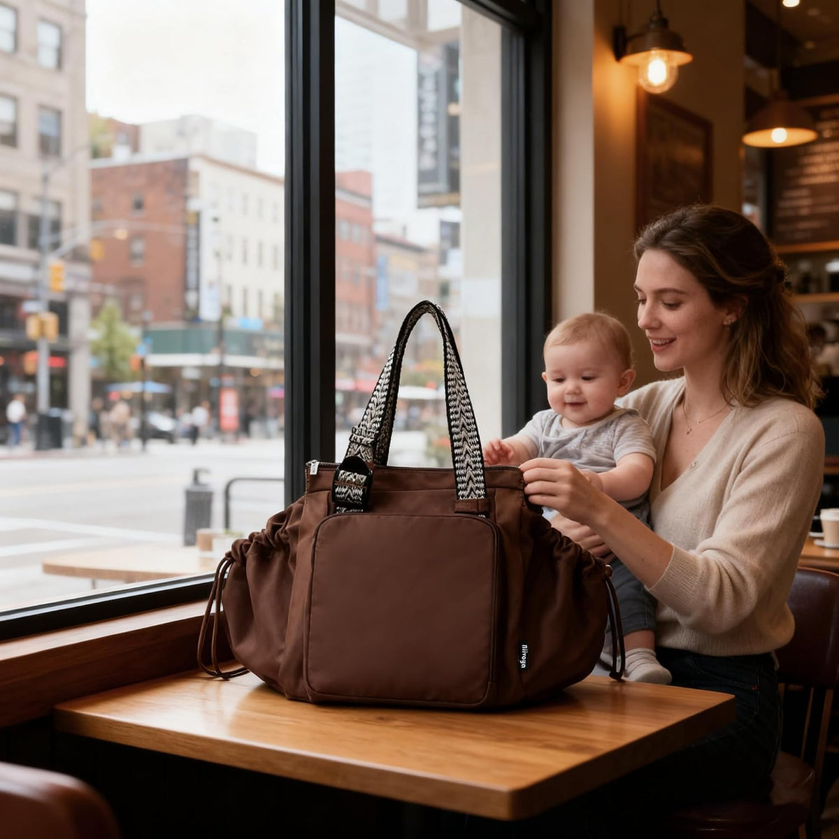 Everyday Bag Tote for Women, Spacious Diaper Bag with 16 Pockets, Durable Travel Bag, Sleek Work Shoulder Bag