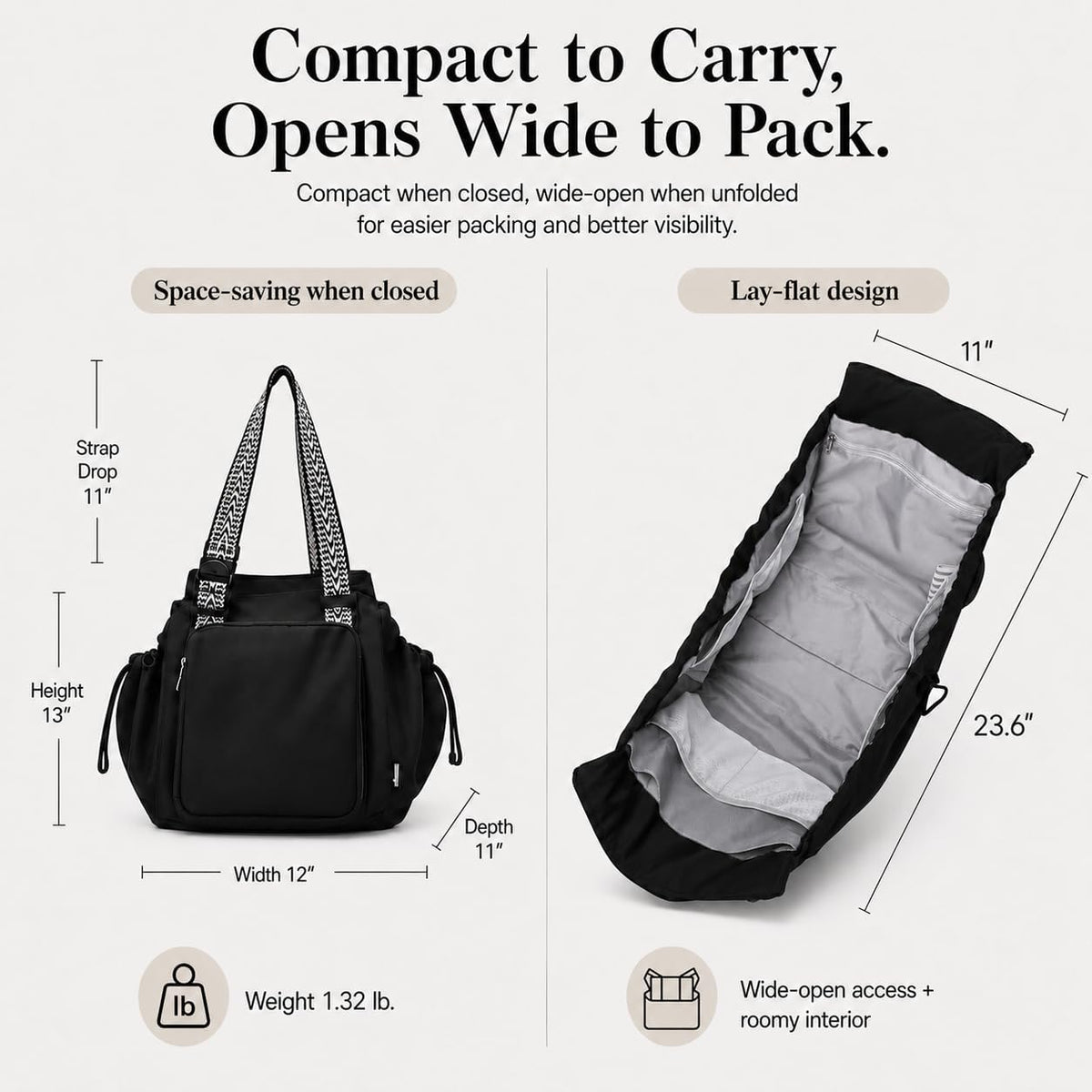 Everyday Bag Tote for Women, Spacious Diaper Bag with 16 Pockets, Durable Travel Bag, Sleek Work Shoulder Bag