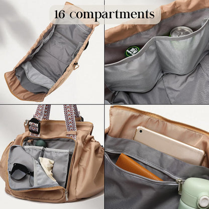 Everyday Bag Tote for Women, Spacious Diaper Bag with 16 Pockets, Durable Travel Bag, Sleek Work Shoulder Bag