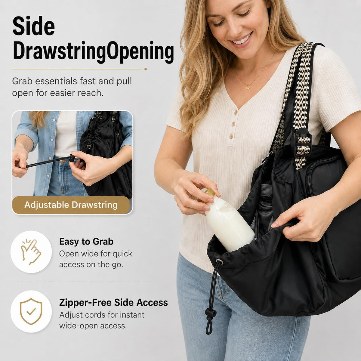 Everyday Bag Tote for Women, Spacious Diaper Bag with 16 Pockets, Durable Travel Bag, Sleek Work Shoulder Bag