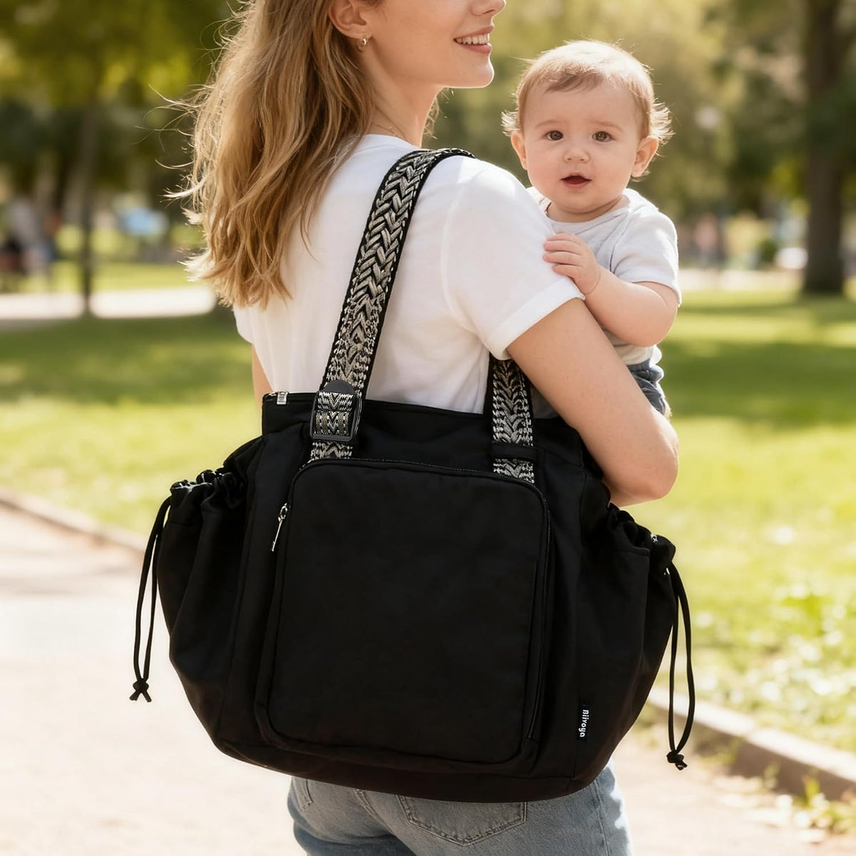 Everyday Bag Tote for Women, Spacious Diaper Bag with 16 Pockets, Durable Travel Bag, Sleek Work Shoulder Bag