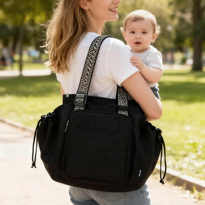 Everyday Bag Tote for Women, Spacious Diaper Bag with 16 Pockets, Durable Travel Bag, Sleek Work Shoulder Bag