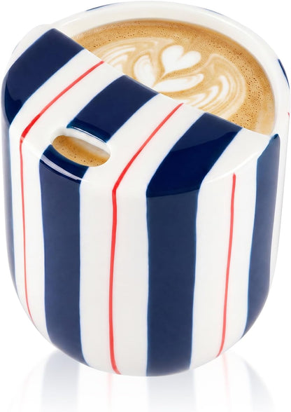 Ceramic Mug with Sip Hole 10 oz Novelty Food Pattern Ceramic Coffee Mug Hand Painted Travel Mugs Heat Resistant Non Slip Built in One Lid Handcraft Mugs for Coffee Lovers Appreciation Gift