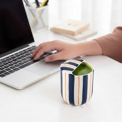 Ceramic Mug with Sip Hole 10 oz Novelty Food Pattern Ceramic Coffee Mug Hand Painted Travel Mugs Heat Resistant Non Slip Built in One Lid Handcraft Mugs for Coffee Lovers Appreciation Gift