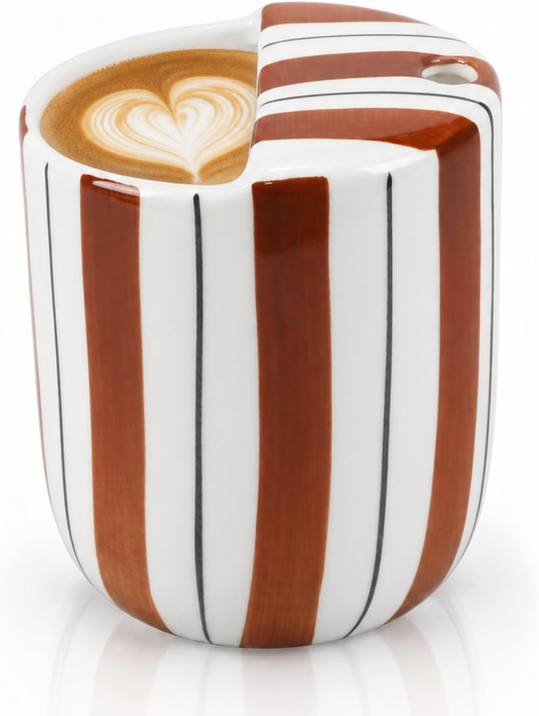 Ceramic Mug with Sip Hole 10 oz Novelty Food Pattern Ceramic Coffee Mug Hand Painted Travel Mugs Heat Resistant Non Slip Built in One Lid Handcraft Mugs for Coffee Lovers Appreciation Gift