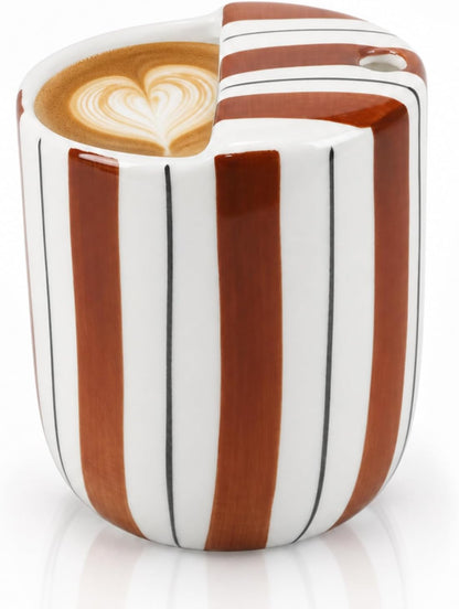 Ceramic Mug with Sip Hole 10 oz Novelty Food Pattern Ceramic Coffee Mug Hand Painted Travel Mugs Heat Resistant Non Slip Built in One Lid Handcraft Mugs for Coffee Lovers Appreciation Gift