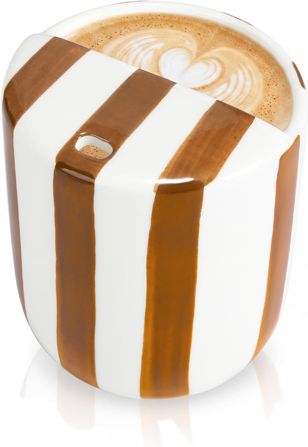 Ceramic Mug with Sip Hole 10 oz Novelty Food Pattern Ceramic Coffee Mug Hand Painted Travel Mugs Heat Resistant Non Slip Built in One Lid Handcraft Mugs for Coffee Lovers Appreciation Gift