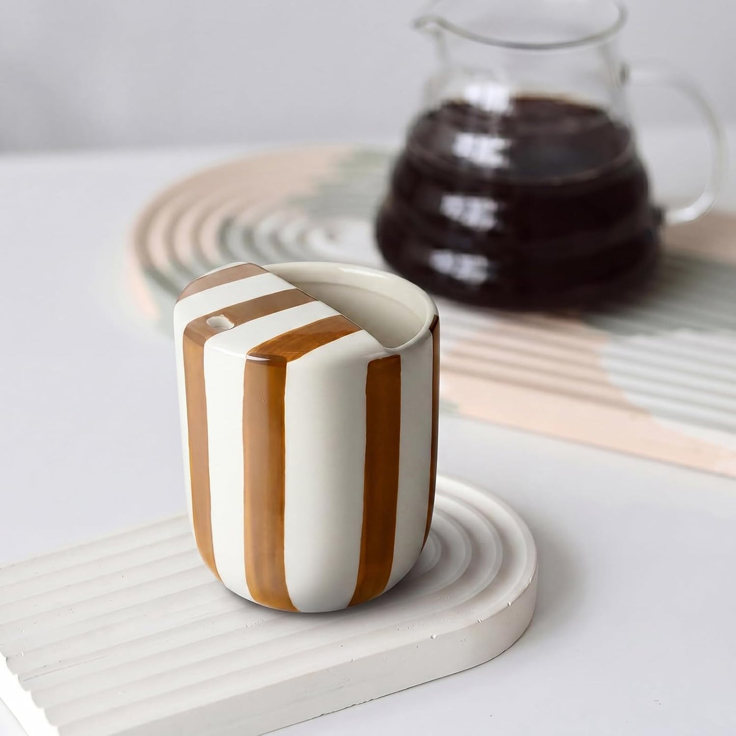 Ceramic Mug with Sip Hole 10 oz Novelty Food Pattern Ceramic Coffee Mug Hand Painted Travel Mugs Heat Resistant Non Slip Built in One Lid Handcraft Mugs for Coffee Lovers Appreciation Gift