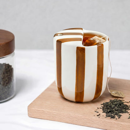Ceramic Mug with Sip Hole 10 oz Novelty Food Pattern Ceramic Coffee Mug Hand Painted Travel Mugs Heat Resistant Non Slip Built in One Lid Handcraft Mugs for Coffee Lovers Appreciation Gift