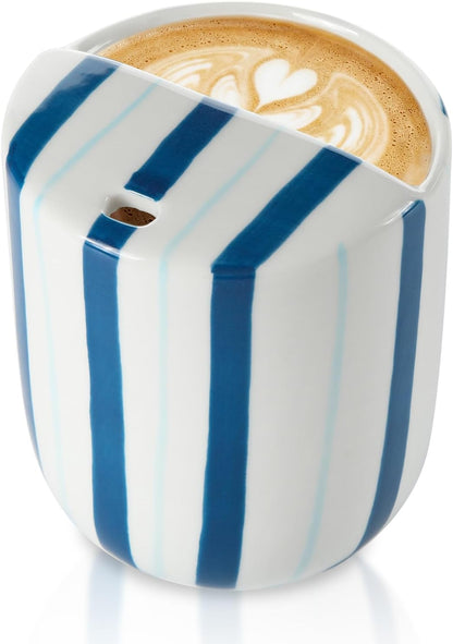 Ceramic Mug with Sip Hole 10 oz Novelty Food Pattern Ceramic Coffee Mug Hand Painted Travel Mugs Heat Resistant Non Slip Built in One Lid Handcraft Mugs for Coffee Lovers Appreciation Gift