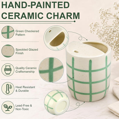 Ceramic Mug with Sip Hole 10 oz Novelty Food Pattern Ceramic Coffee Mug Hand Painted Travel Mugs Heat Resistant Non Slip Built in One Lid Handcraft Mugs for Coffee Lovers Appreciation Gift