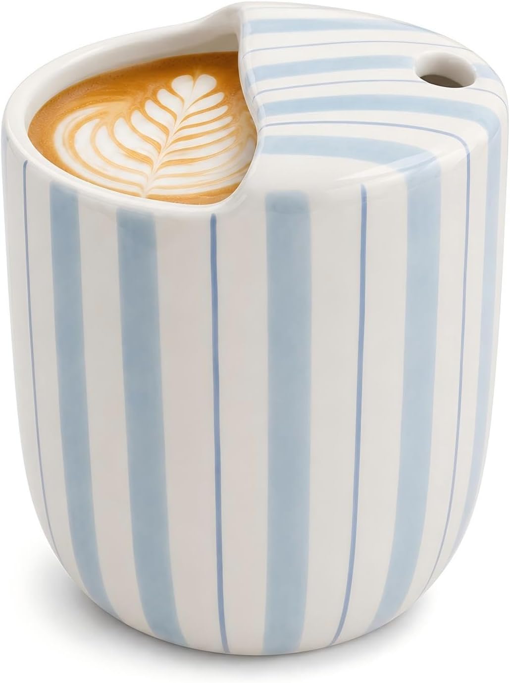 Ceramic Mug with Sip Hole 10 oz Novelty Food Pattern Ceramic Coffee Mug Hand Painted Travel Mugs Heat Resistant Non Slip Built in One Lid Handcraft Mugs for Coffee Lovers Appreciation Gift