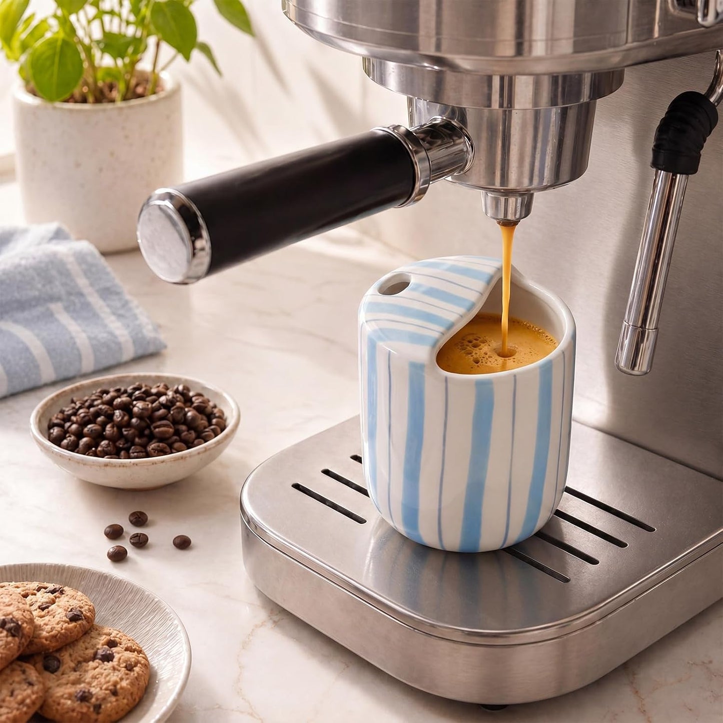 Ceramic Mug with Sip Hole 10 oz Novelty Food Pattern Ceramic Coffee Mug Hand Painted Travel Mugs Heat Resistant Non Slip Built in One Lid Handcraft Mugs for Coffee Lovers Appreciation Gift