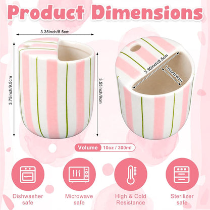 Ceramic Mug with Sip Hole 10 oz Novelty Food Pattern Ceramic Coffee Mug Hand Painted Travel Mugs Heat Resistant Non Slip Built in One Lid Handcraft Mugs for Coffee Lovers Appreciation Gift