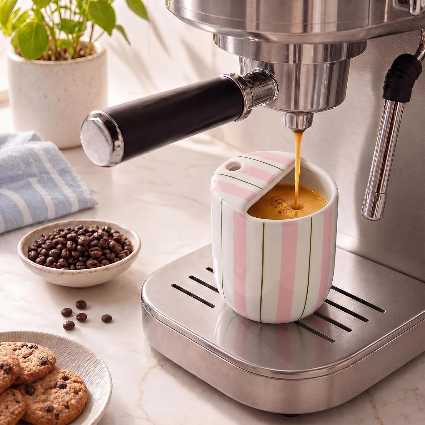 Ceramic Mug with Sip Hole 10 oz Novelty Food Pattern Ceramic Coffee Mug Hand Painted Travel Mugs Heat Resistant Non Slip Built in One Lid Handcraft Mugs for Coffee Lovers Appreciation Gift