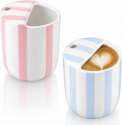 Ceramic Mug with Sip Hole 10 oz Novelty Food Pattern Ceramic Coffee Mug Hand Painted Travel Mugs Heat Resistant Non Slip Built in One Lid Handcraft Mugs for Coffee Lovers Appreciation Gift