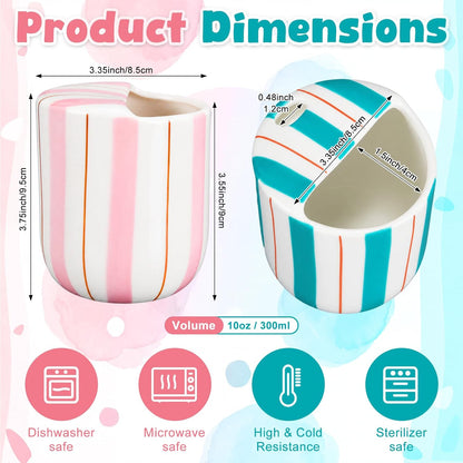 Ceramic Mug with Sip Hole 10 oz Novelty Food Pattern Ceramic Coffee Mug Hand Painted Travel Mugs Heat Resistant Non Slip Built in One Lid Handcraft Mugs for Coffee Lovers Appreciation Gift