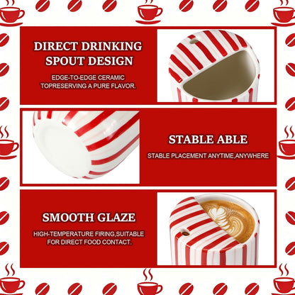 Ceramic Mug with Sip Hole 10 oz Novelty Food Pattern Ceramic Coffee Mug Hand Painted Travel Mugs Heat Resistant Non Slip Built in One Lid Handcraft Mugs for Coffee Lovers Appreciation Gift