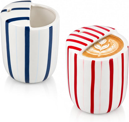 Ceramic Mug with Sip Hole 10 oz Novelty Food Pattern Ceramic Coffee Mug Hand Painted Travel Mugs Heat Resistant Non Slip Built in One Lid Handcraft Mugs for Coffee Lovers Appreciation Gift