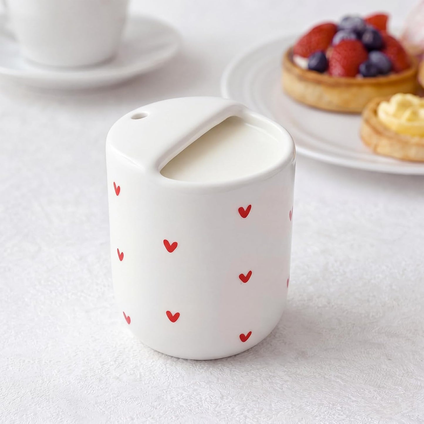 Ceramic Mug with Sip Hole 10 oz Novelty Food Pattern Ceramic Coffee Mug Hand Painted Travel Mugs Heat Resistant Non Slip Built in One Lid Handcraft Mugs for Coffee Lovers Appreciation Gift