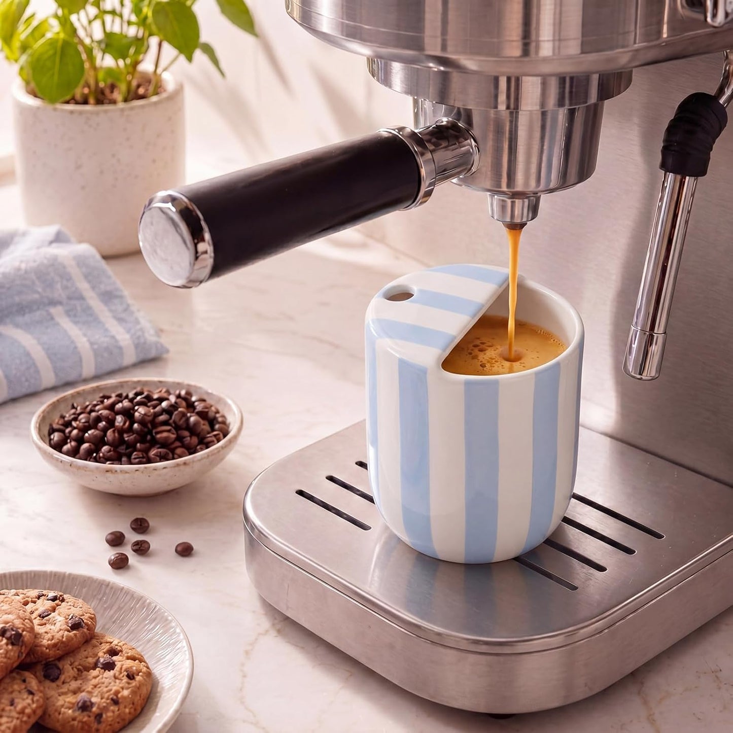 Ceramic Mug with Sip Hole 10 oz Novelty Food Pattern Ceramic Coffee Mug Hand Painted Travel Mugs Heat Resistant Non Slip Built in One Lid Handcraft Mugs for Coffee Lovers Appreciation Gift