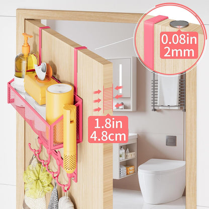 Over The Door Hooks Organizer, Coat Rack Over The Door Storage Hanger Towel Rack, Back of Door Storage Organizer for Bathroom,Bedroom,Kitchen,Office (White, 4-Tier)