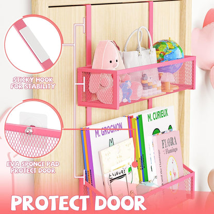 Over The Door Hooks Organizer, Coat Rack Over The Door Storage Hanger Towel Rack, Back of Door Storage Organizer for Bathroom,Bedroom,Kitchen,Office (White, 4-Tier)