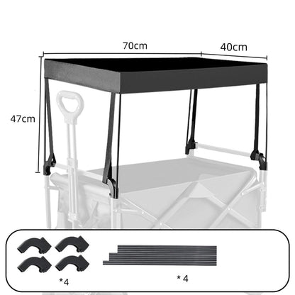 Folding Wagon Canopy Cover, Sun Shade Awning for Push Cart Stroller