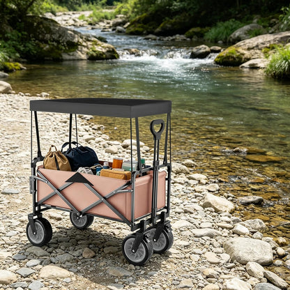 Folding Wagon Canopy Cover, Sun Shade Awning for Push Cart Stroller