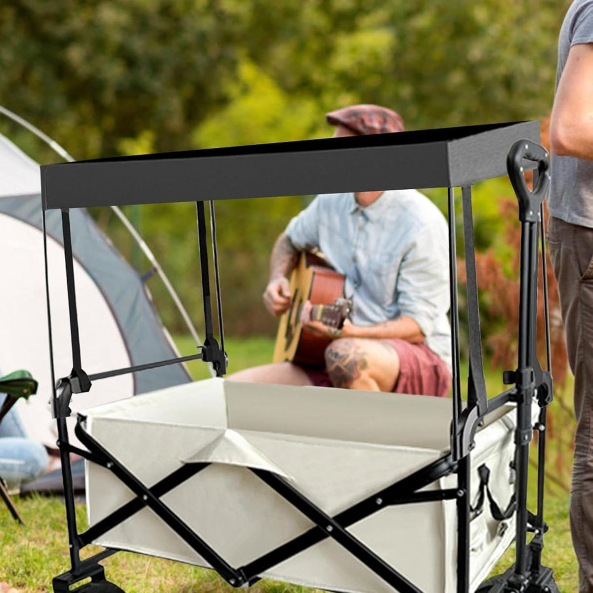 Folding Wagon Canopy Cover, Sun Shade Awning for Push Cart Stroller