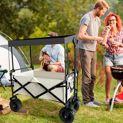 Folding Wagon Canopy Cover, Sun Shade Awning for Push Cart Stroller