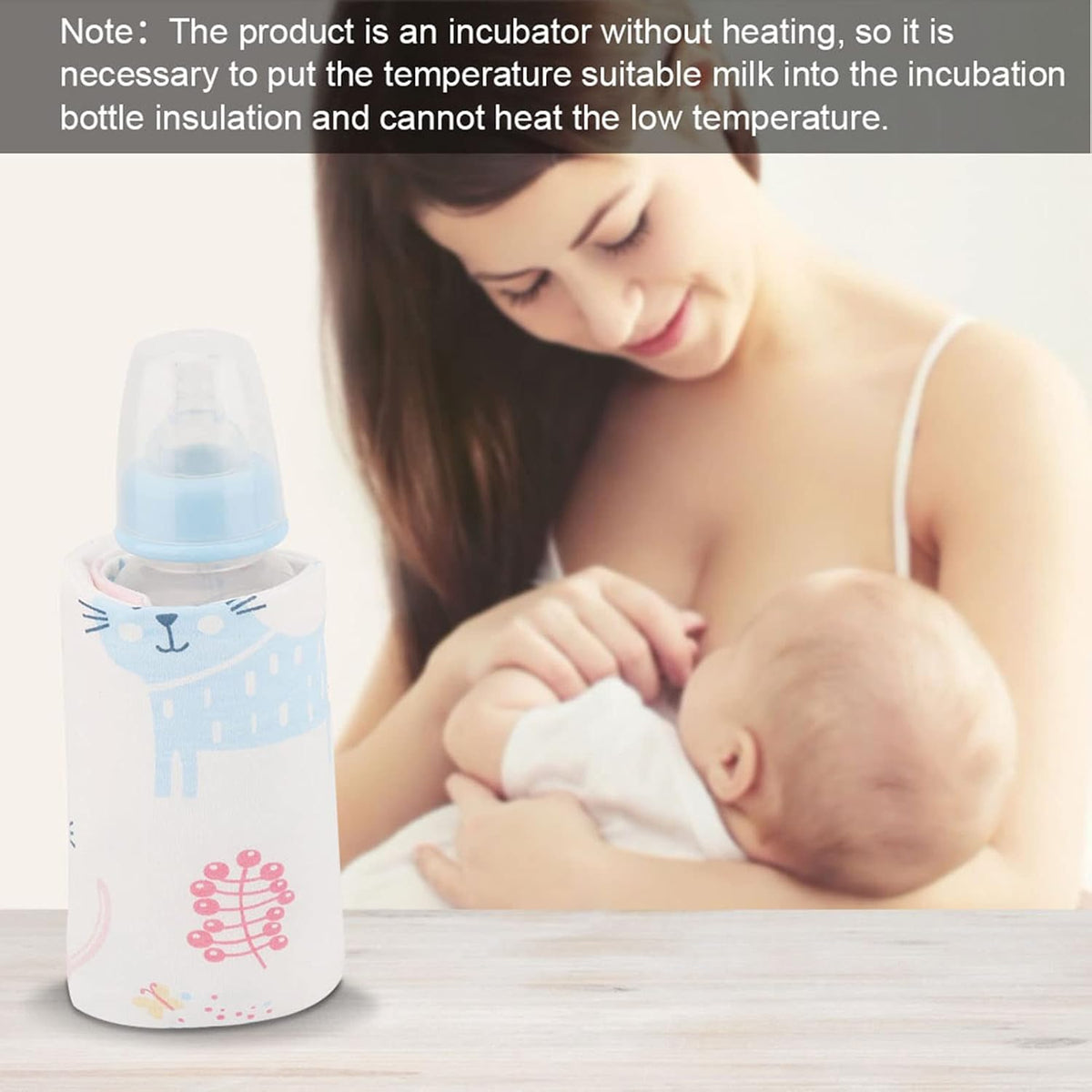 USB Baby Feeding Bottle Warmer Portable Cartoon Milk Bottle Travel Heater Portable Milk Bottle Heating Warmer Compatible with Many Kinds of 5V 2A USB Devices(Donut, 12)