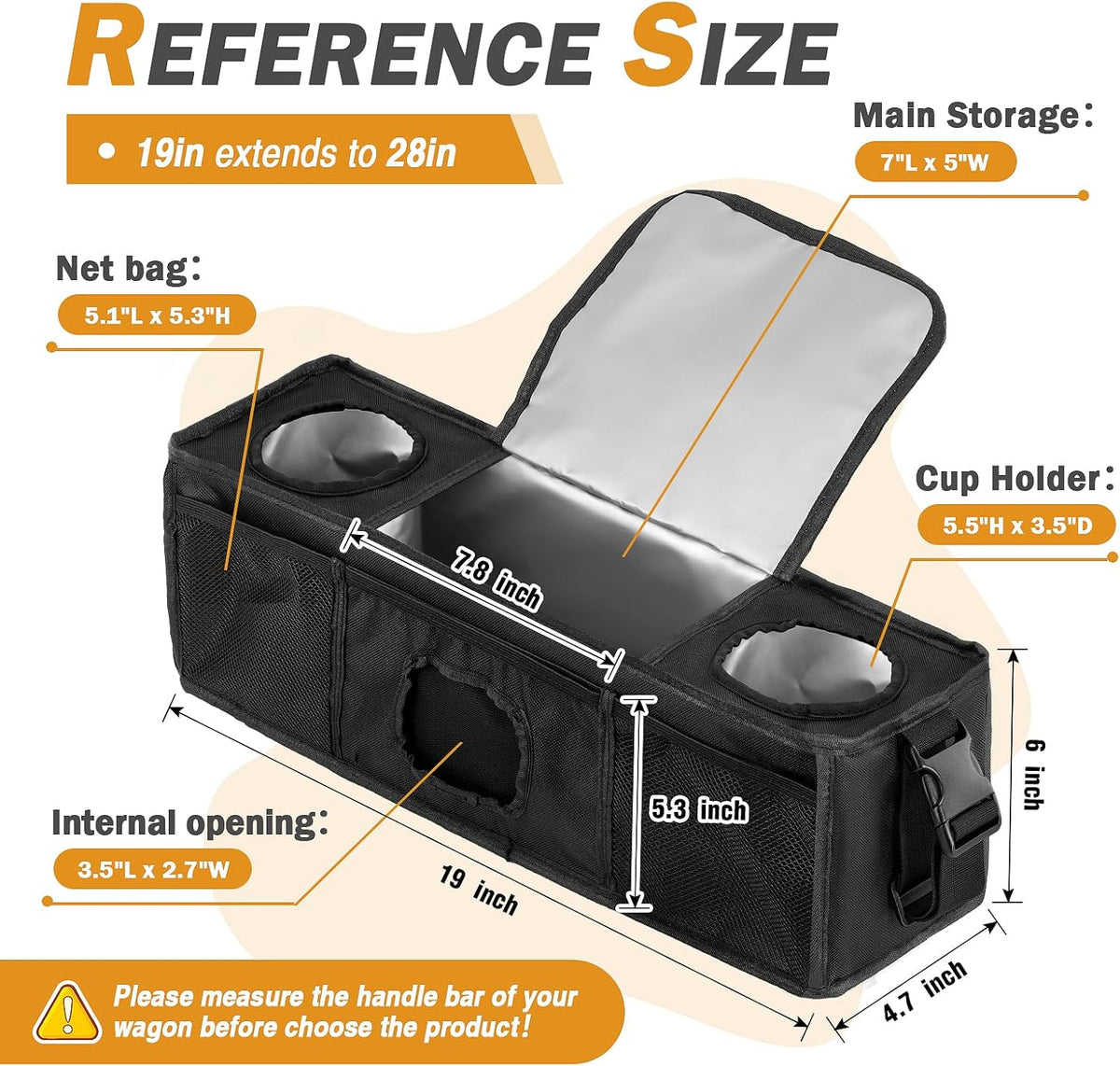 Parent Console Stroller Organizer for 4 Seaters